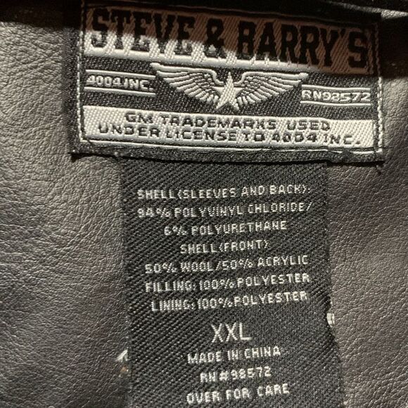 Vintage 90s Chevrolet Wool Baseball Bomber Jacket Faux Leather Sleeve XXLarge 2X - Picture 14 of 16